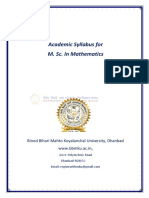Academic Syllabus For M. Sc. in Mathematics: Binod Bihari Mahto Koyalanchal University, Dhanbad WWW - Bbmku.ac - in