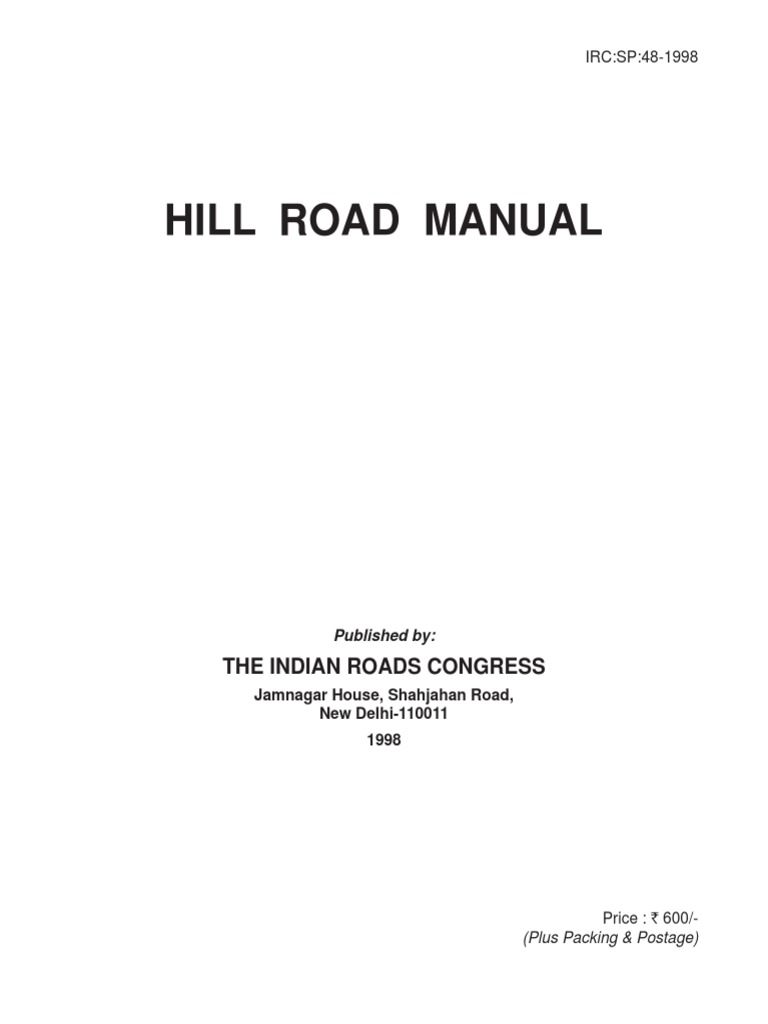 IRC SP 48-1998 Hill Road Manual | PDF | Freight Transport | Written ...