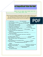 Prepositions Worksheet