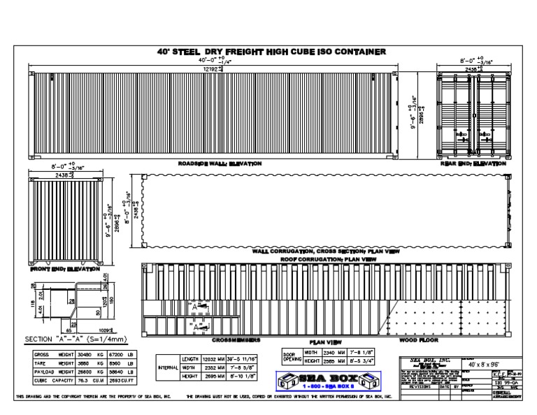 40 FT Container Drawing Low | PDF