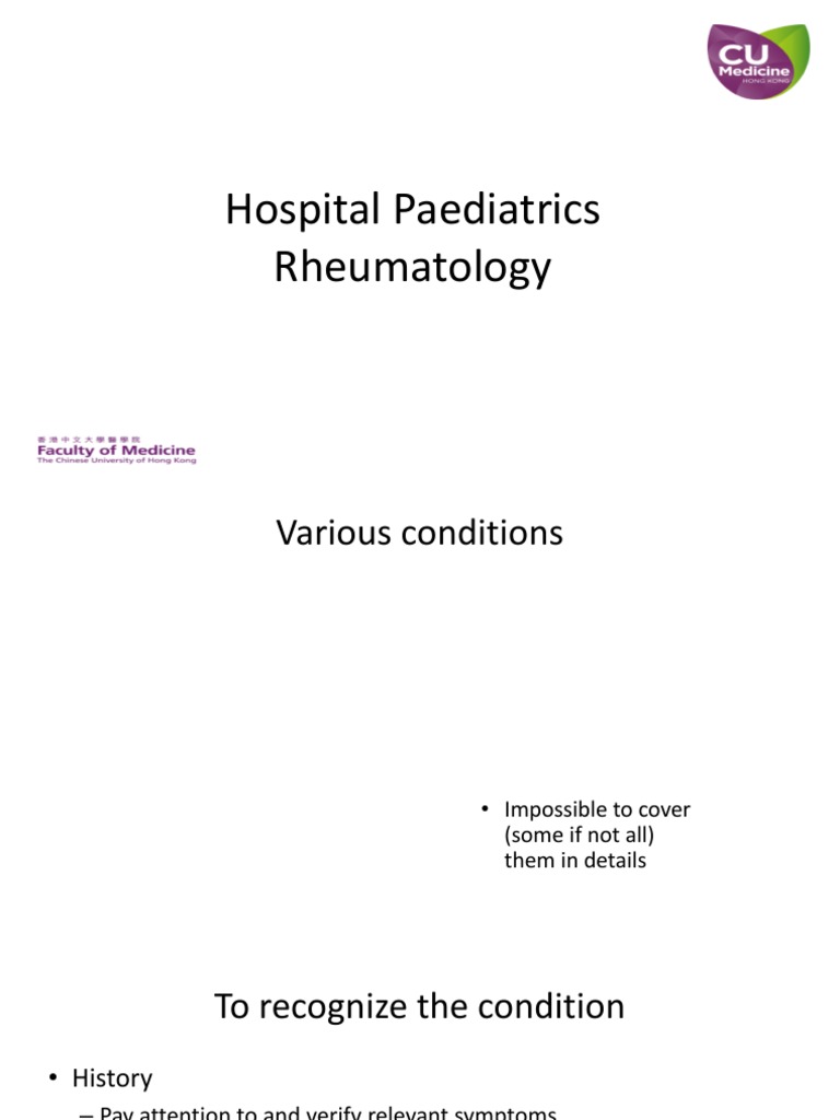 Paediatric Rheumatology PED 15072018 PDF 2 | PDF | Arthritis ...
