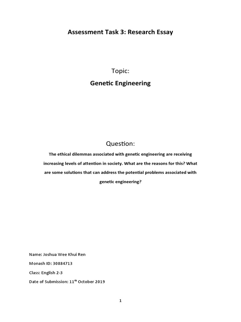Ethical Dilemmas in Genetic Engineering | PDF | Genetically Modified ...