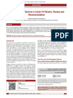 Oxygen Delivery Devices in Covid 19 Patients: Review and Recommendation