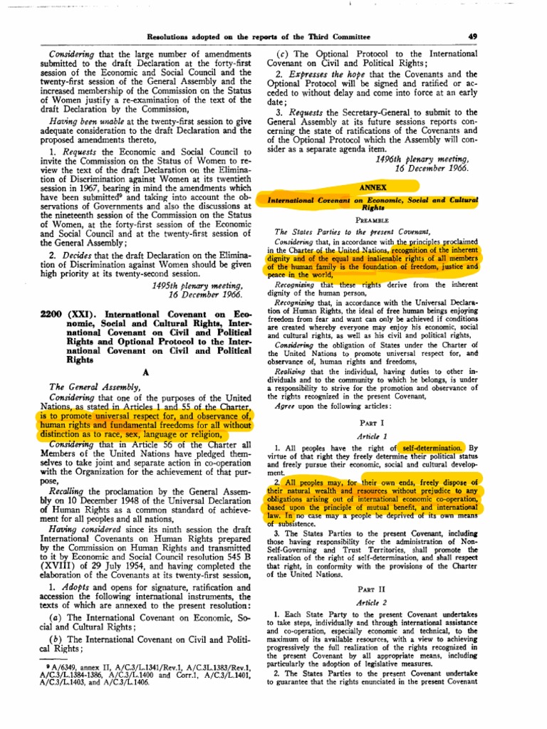 International Covenant On Economic, Social, and Cultural Rights PDF