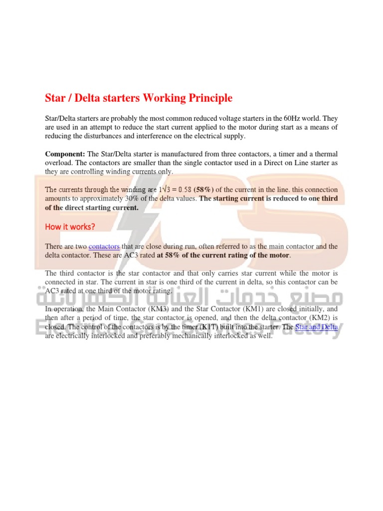 Working Principle Of Star Delta Starter Pdf