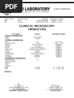 Urinalysis Result Form