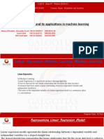 Linear Regression and Its Applications in Machine Learning: Topic