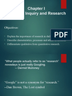 Nature of Inquiry and Research: Objectives