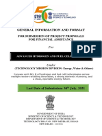 General Information and Format: For Submission of Project Proposals For Financial Assistance