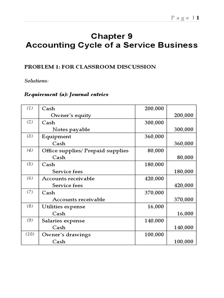 Accounting Cycle for Service Business | PDF | Expense | Debits And Credits