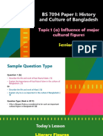 BS 7094 Paper I: History and Culture of Bangladesh: Topic 1 (A) Influence of Major Cultural Figures