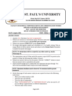 St. Paul'S University: DATE: August, 2021 TIME: 8.00am - 8.00am (24 Hours)