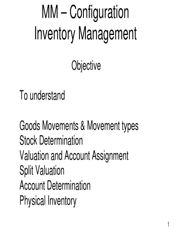 MM Inventory Management | PDF | Valuation (Finance) | Inventory
