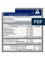 Training Cost Per Employee Calculator