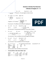 Answers To Section Four Exercises A Review of Chapters 10