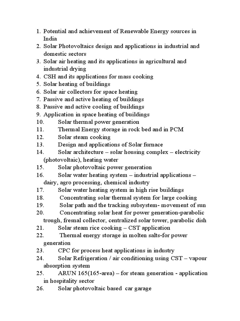 List o of Topics | PDF | Solar Energy | Solar Power