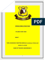 FORM 3 PHYSICS STUDY PACK WK 7 Revision