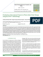 Evaluation of Investment Projects in Photovoltaic Solar Energy Using The DNPV Methodology