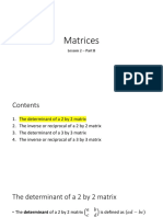 Lesson 2. Matrices - Part B. Matrix Determinants and Inverse