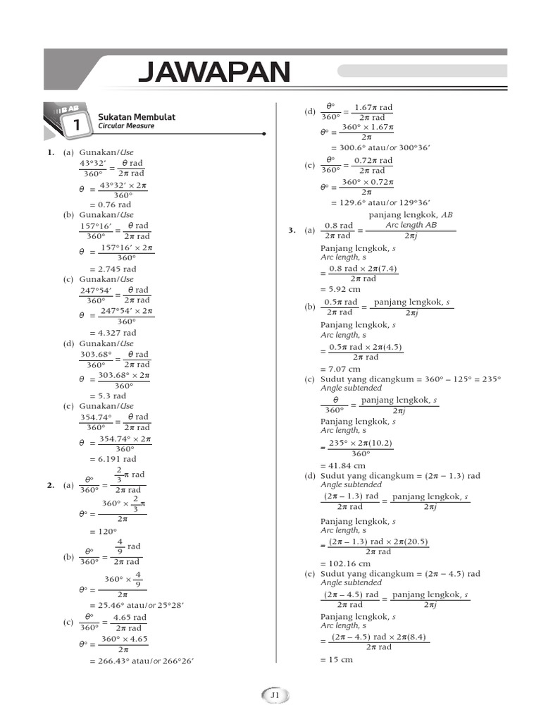 Form 5 Add Maths | PDF | Area | Angle