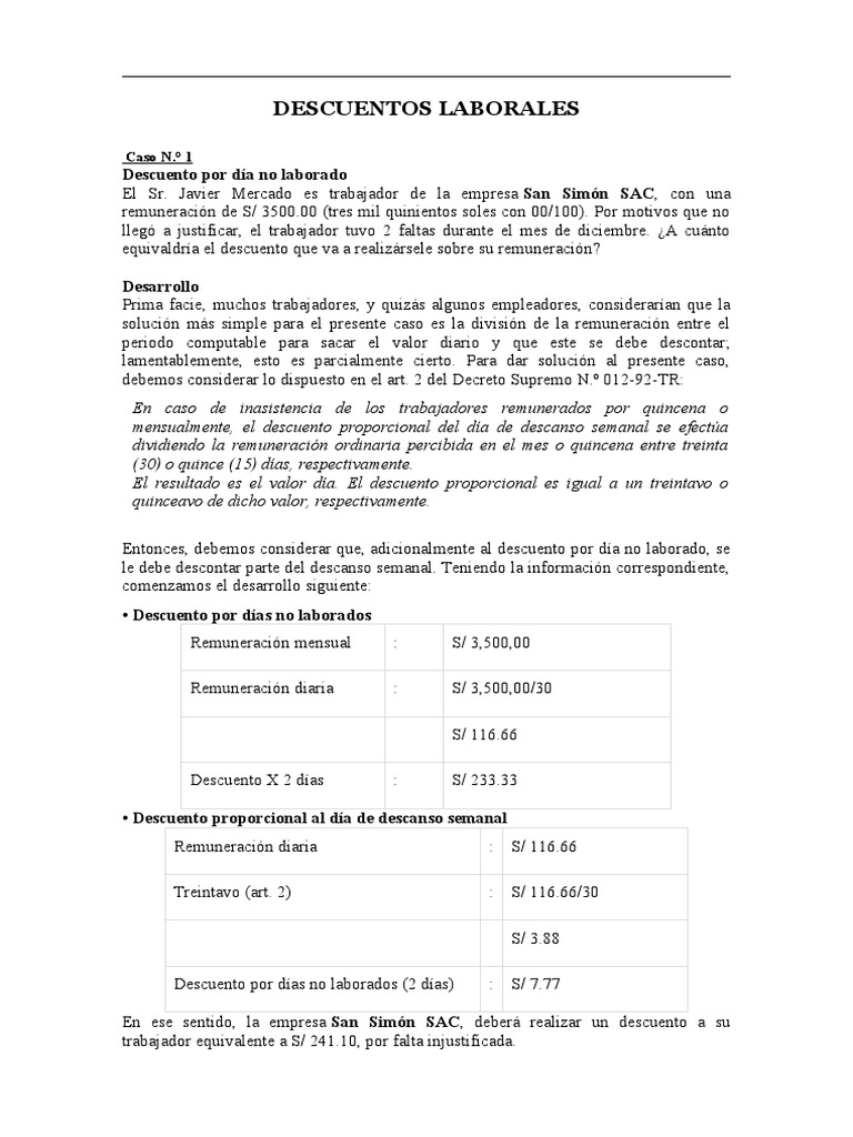 Descuentos Laborales | PDF | Salario | Economias