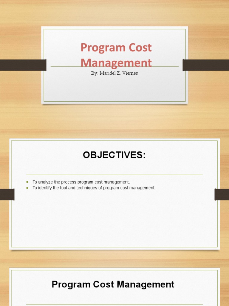 Program Cost Management | PDF | Project Management | Budget