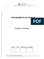 Procedimiento hormigón cimientos