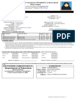 Department of Education: Admission Form