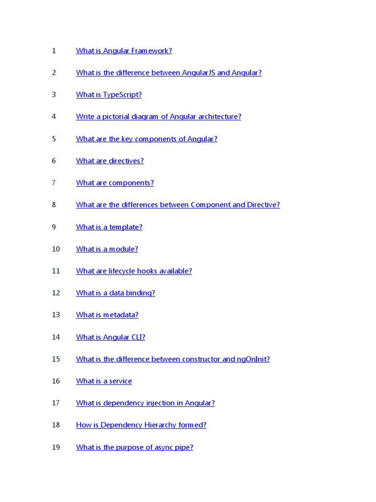 Top Angular Interview Questions Guide | PDF | Angular Js | Software ...