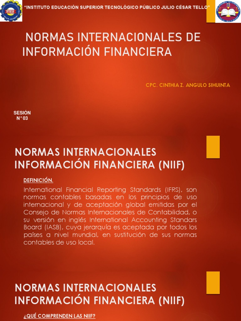 Normas Internacionales de Información Financiera | PDF | normas ...