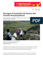 Recogen 8 Toneladas de Basura Del Nevado Huaytapallana - EDICION - CORREO