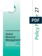 Global Resource Management: Conflict Potential and Characteristics of A Global Governance Regime