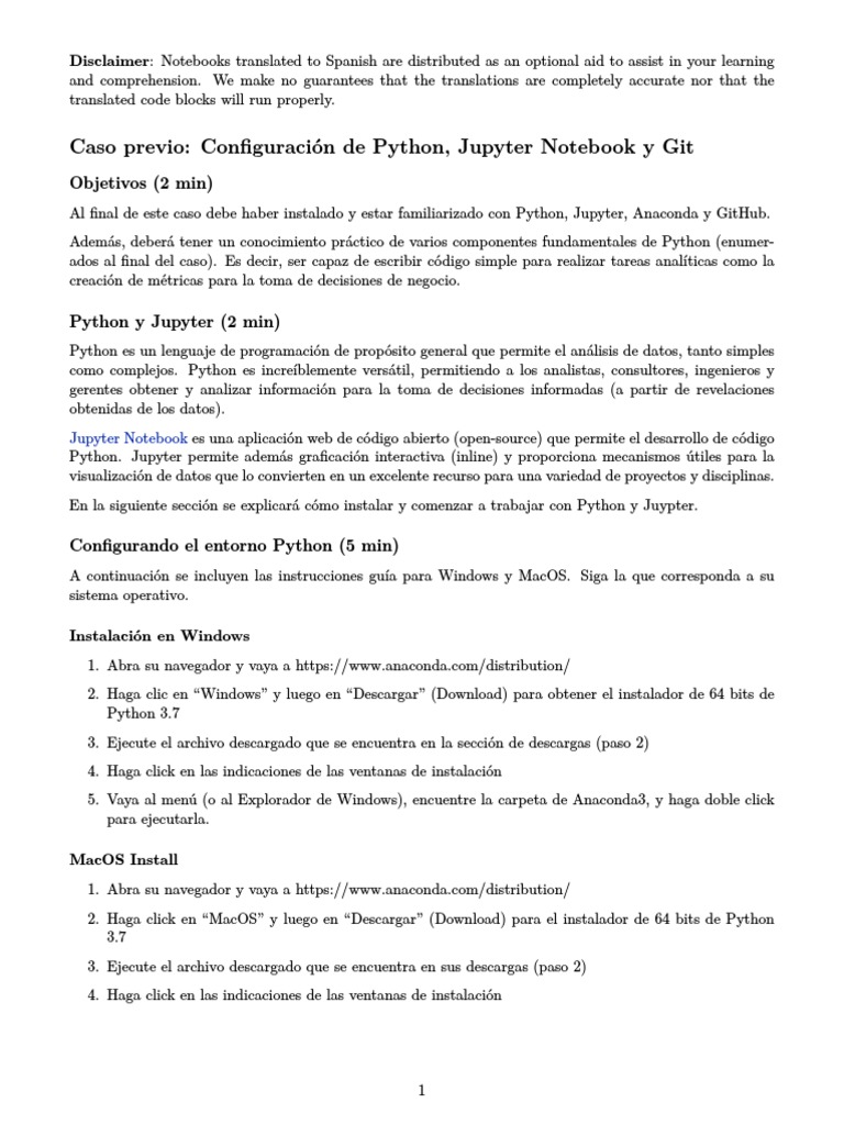 Guía de Instalación: Python, Jupyter y Git | PDF | Python (lenguaje de ...