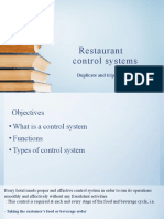 Restuarant Control Systems