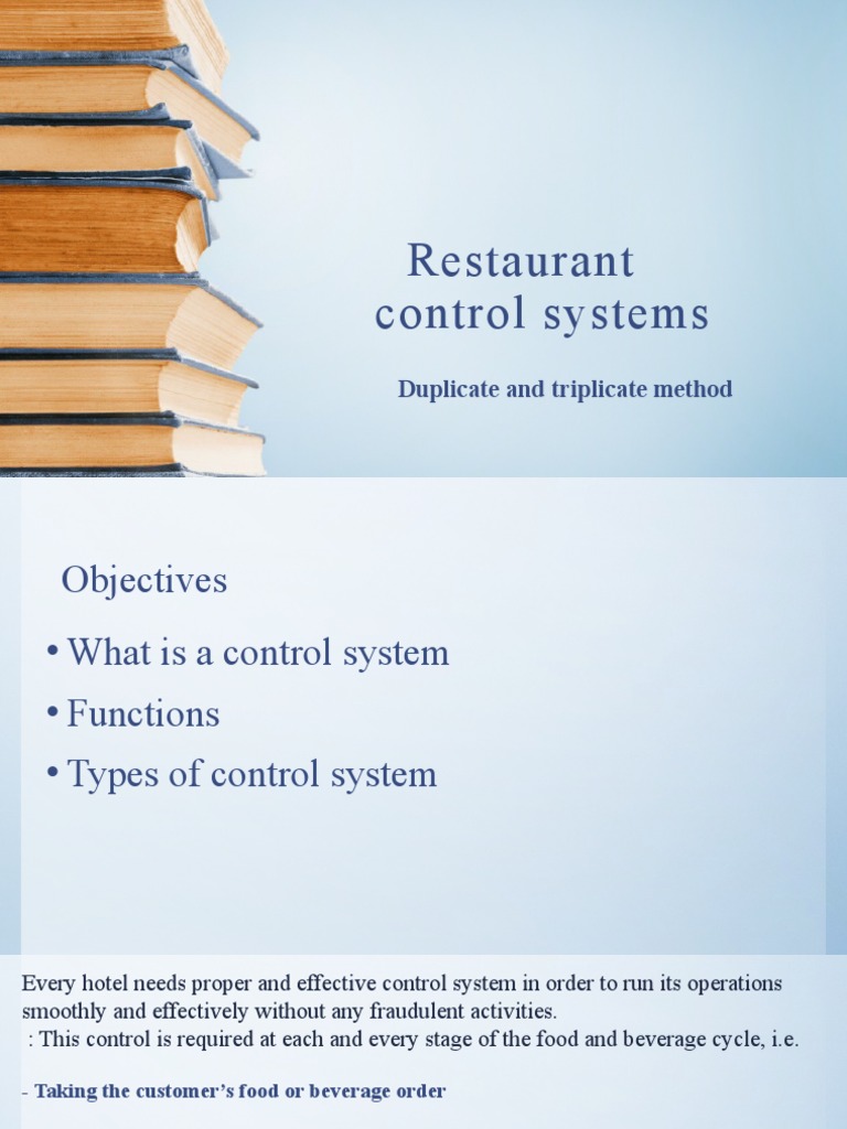 Triplicate Checking System in Restaurants | PDF | Waiting Staff ...