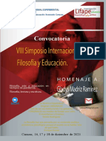 VIII Simposio Internacional de Filosofía y Educación Convocatoria 2021