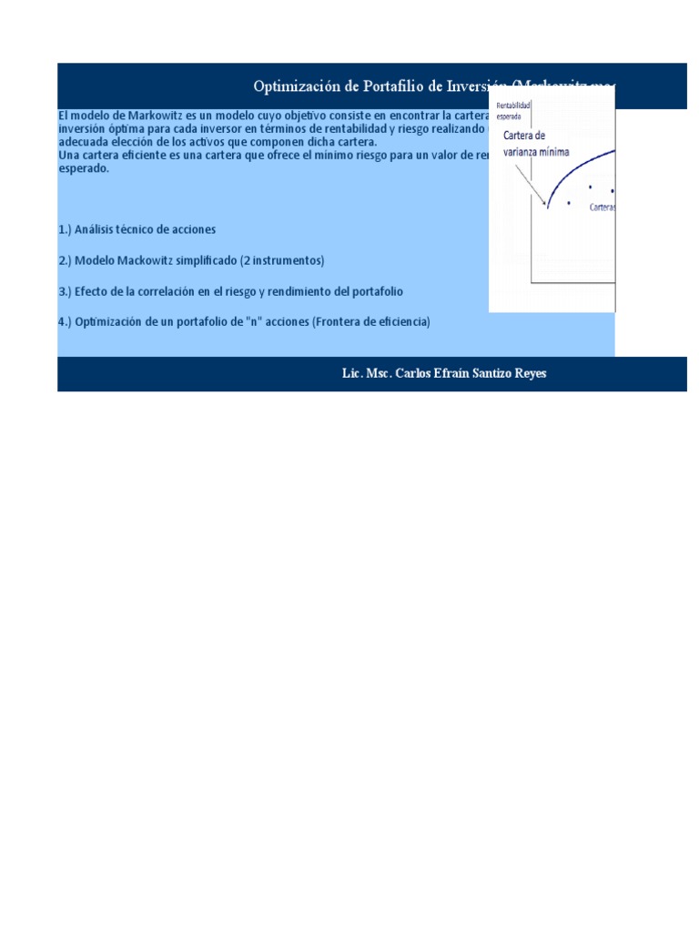 Optimización de Portafolio Examen | PDF | Portafolio (Finanzas ...