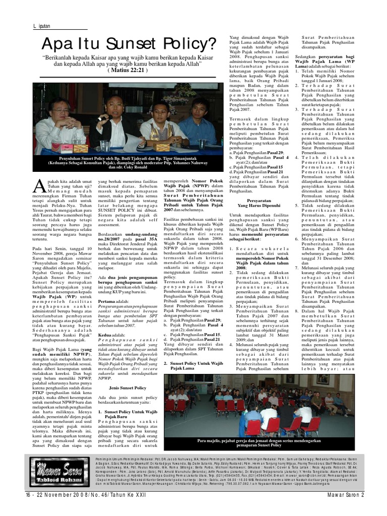 Penyuluhan Sunset Policy di Mawar Saron | PDF