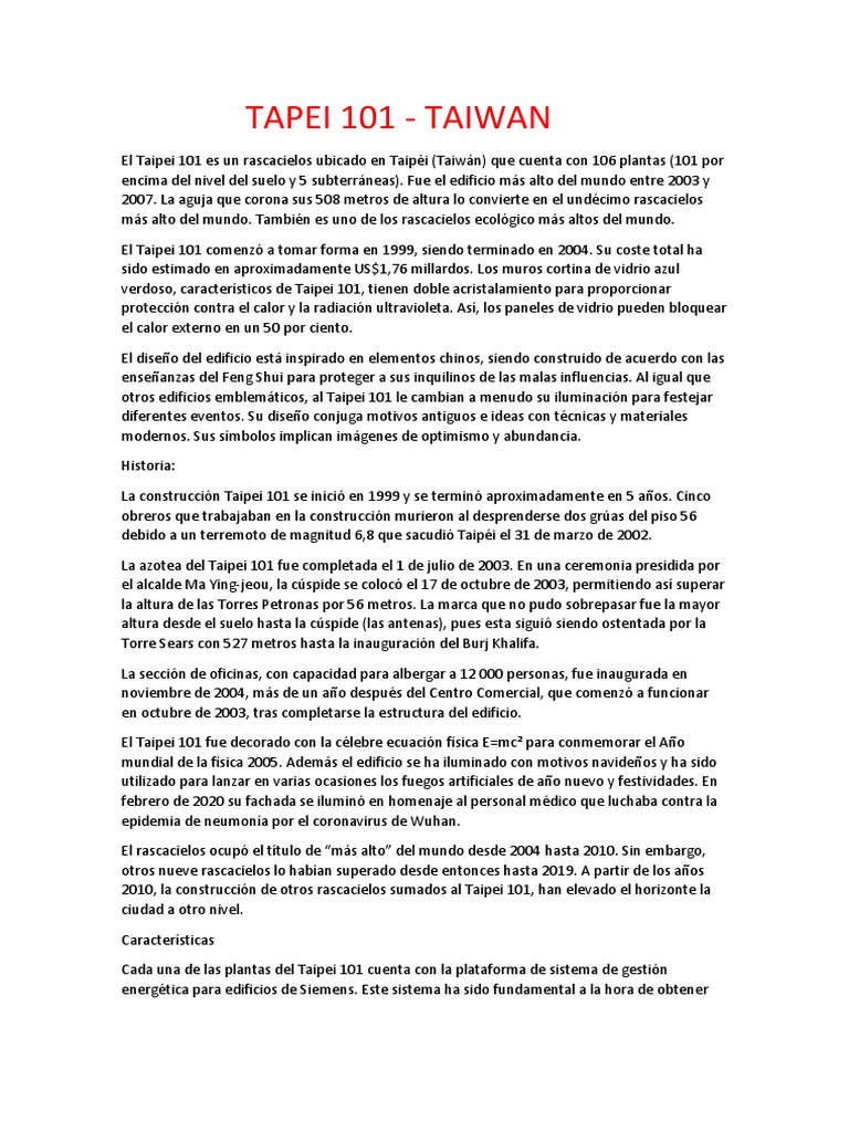 Tapei 101 | PDF