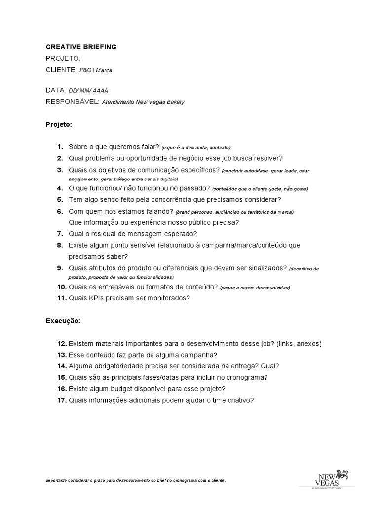 Briefing Criativo para P&G | PDF