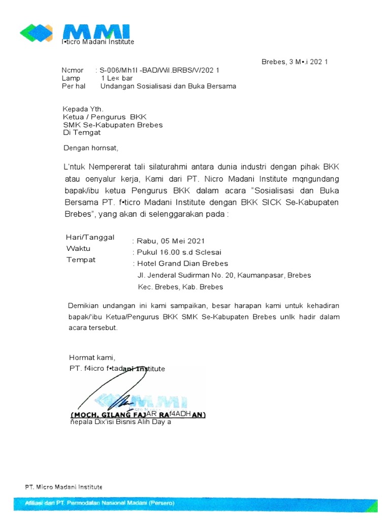 Contoh Surat Undangan Bukber | PDF