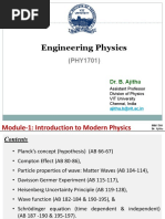 Class 2 - Module 1 - Introduction To Modern Physics - DR - Ajitha - PHY1701