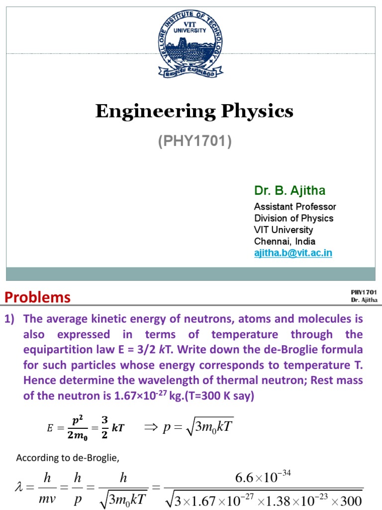 Class 9 Module 1 Problems DR - Ajitha PHY1701 | PDF | Electron | Neutron
