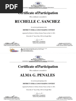 Certificate of Participation