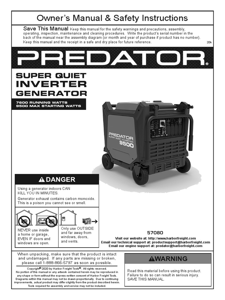 Owner's Manual &amp; Safety Instructions | PDF | Electric Generator | Switch