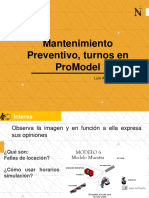 Mantenimiento preventivo, turnos y simulación en ProModel