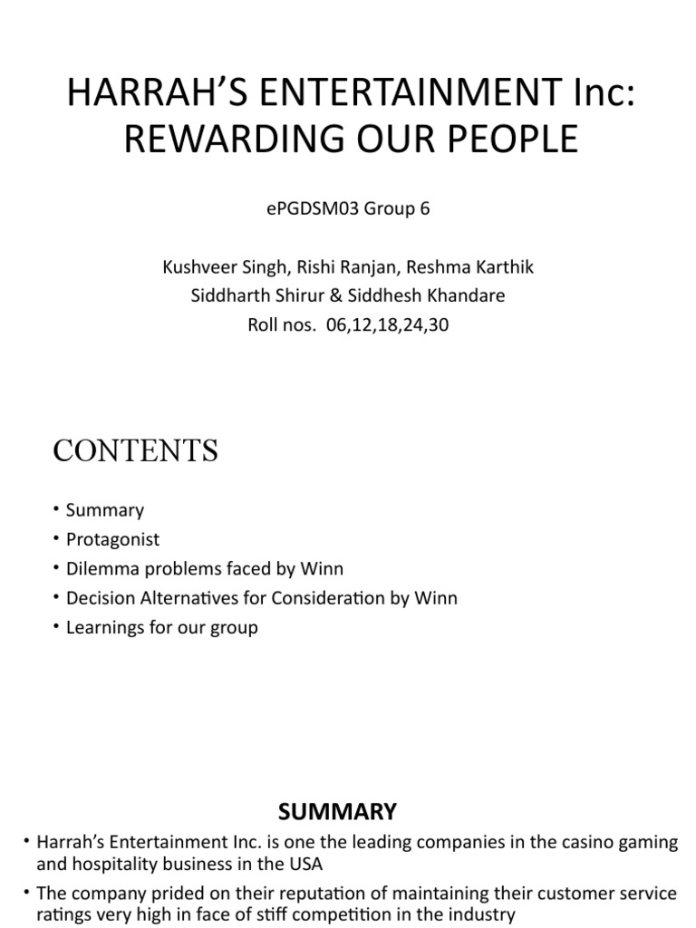 Harrah'S Entertainment Inc Rewarding Our People PDF Human Resource