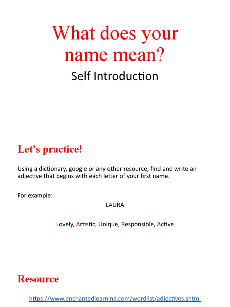 What Does Your Name Mean PDF