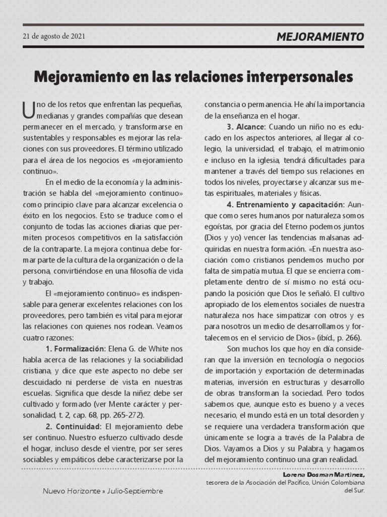 NH 8 | PDF | Crecimiento personal y profesional | Relaciones personales ...