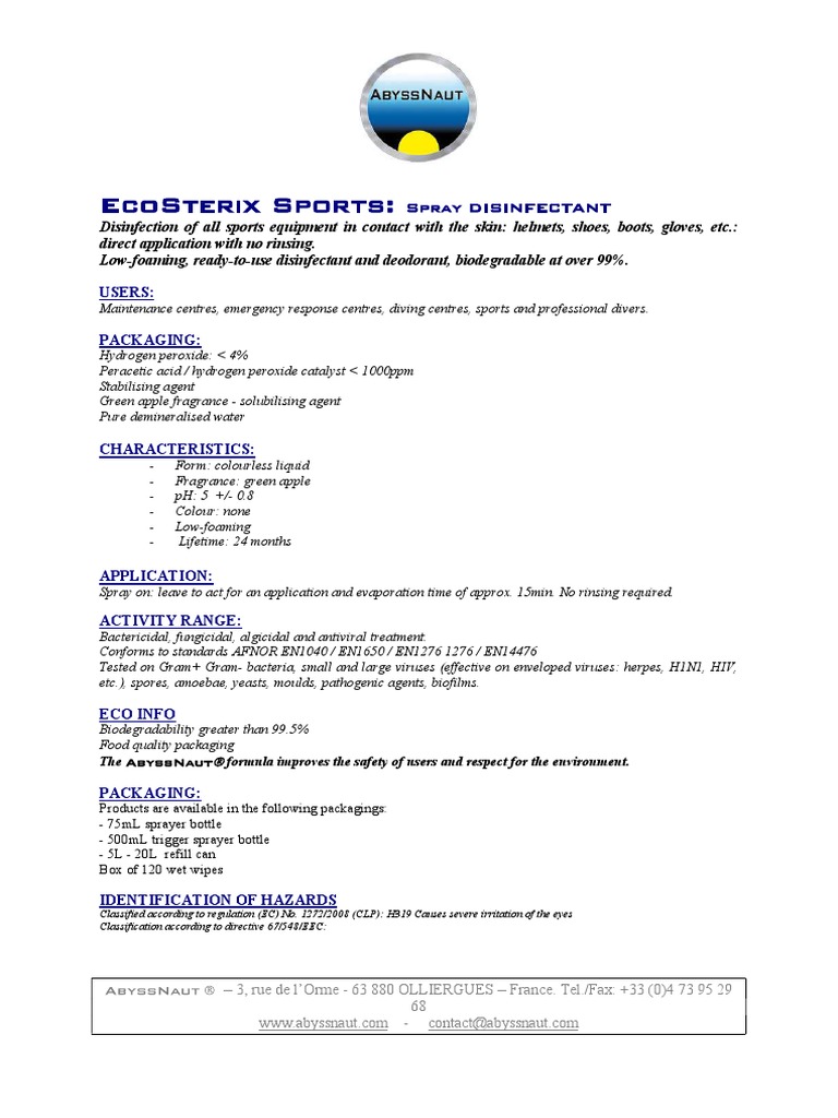 FT Oksybio 100 EcoSterix Sports AN | PDF